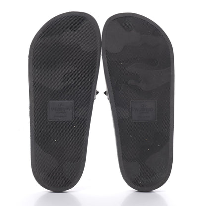 Valentino Garavani Rubber Rockstud Slide Sandals 38 Black 5 of 9