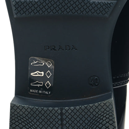 Prada Sport Rubber Metal Triangle Logo Ankle Rain Boots 40 Black 6 of 7