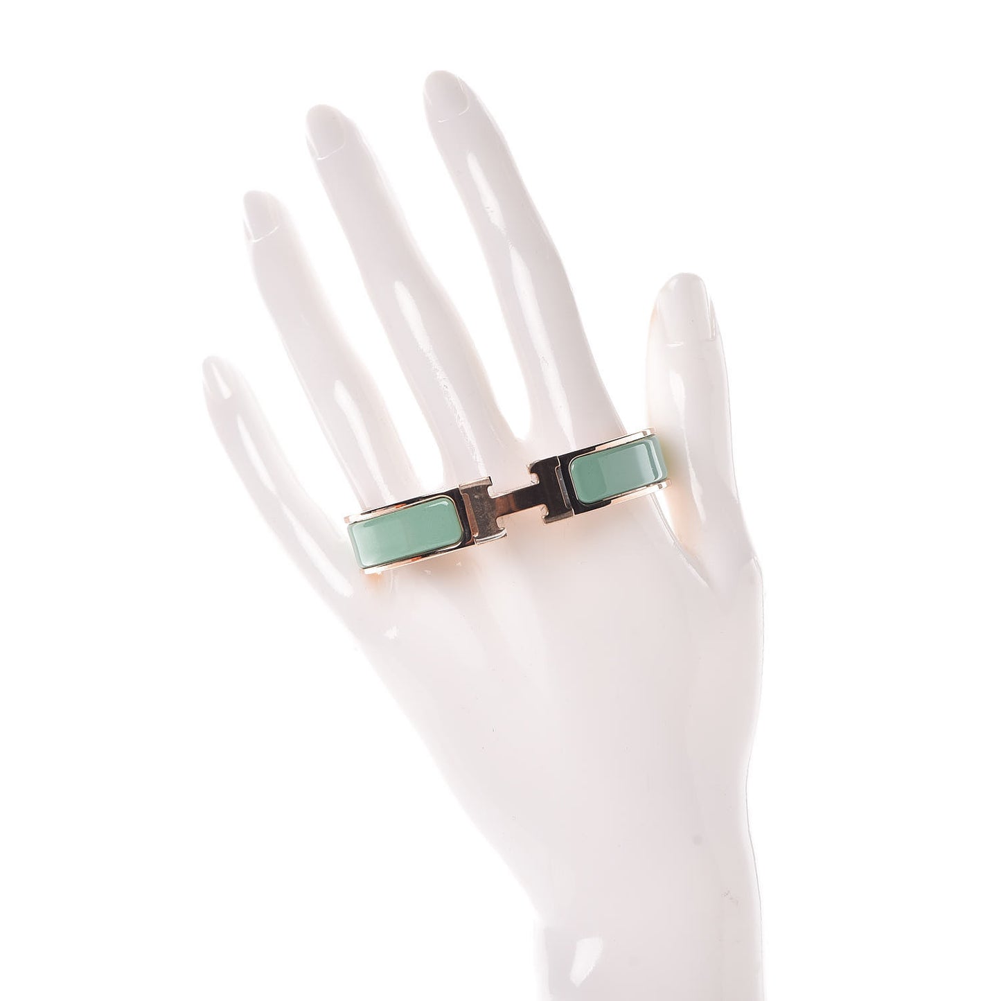 Enamel Narrow Clic Clac H Bracelet PM Vert Aqua