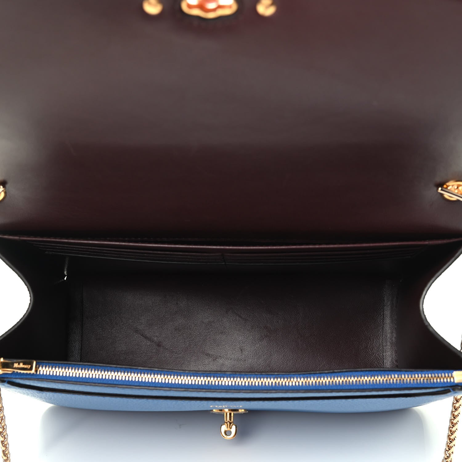 Mulberry Cross Grain Calfskin Small Darley Porcelain Blue 4 of 4