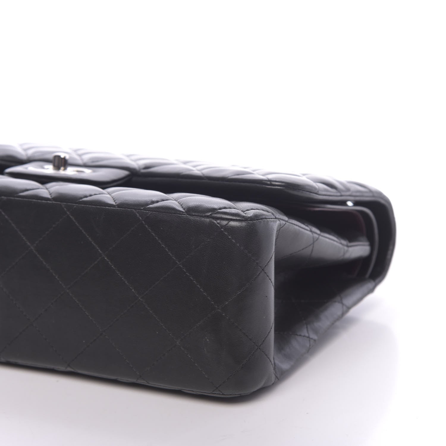 Chanel Lambskin Quilted Jumbo Double Flap Black 9 of 11