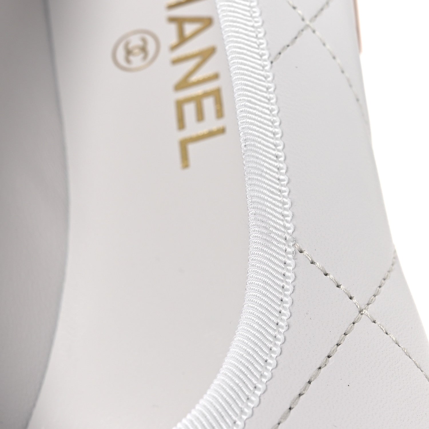 Chanel Lambskin Quilted CC Cambon Ballet Flats 38 White Black 11 of 12