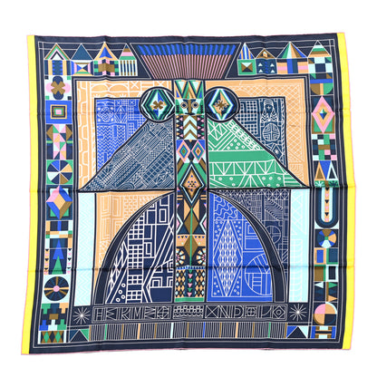 Hermes Silk NDOP Scarf 90 Marine Vert Rose 1 of 5