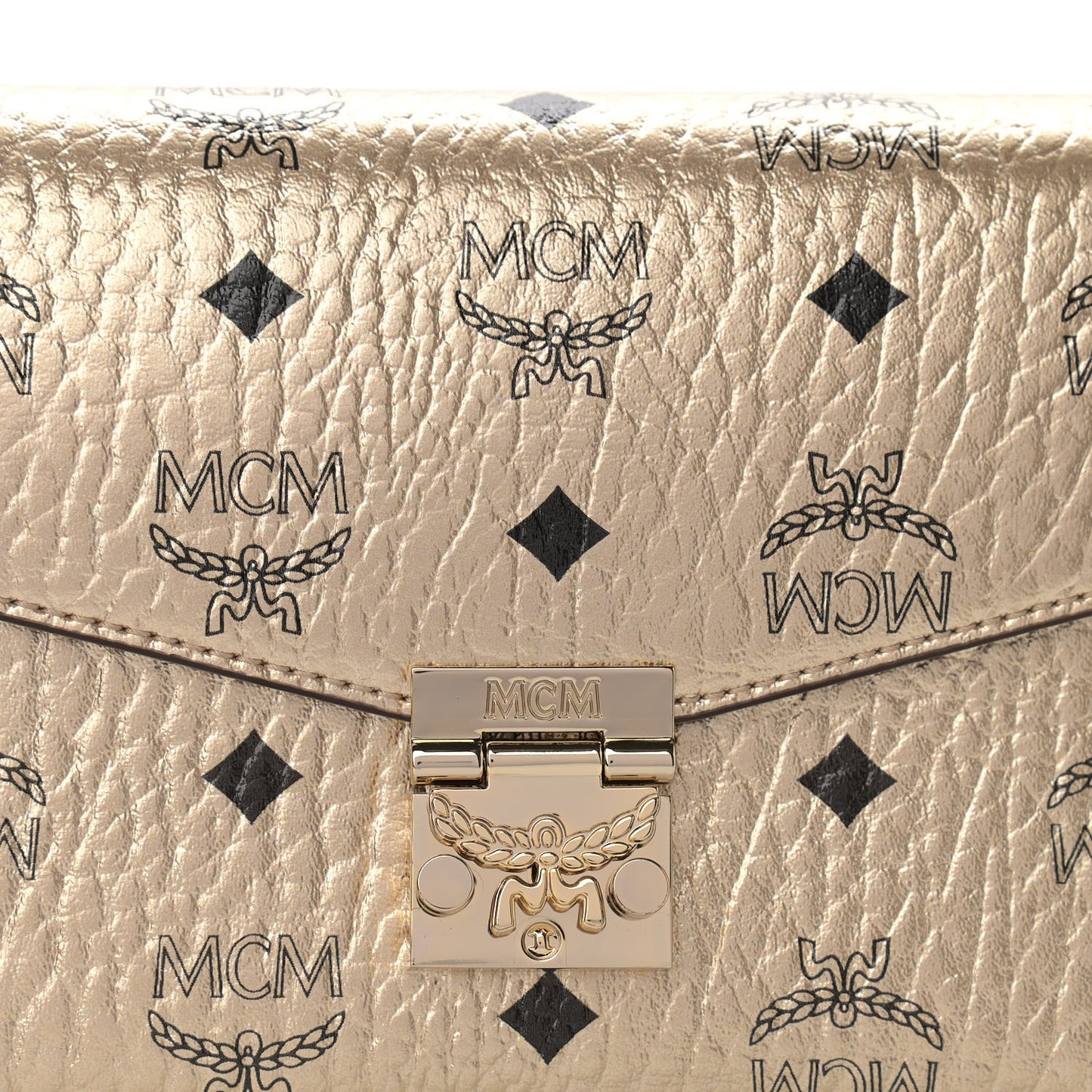 Metallic Visetos Medium Millie Crossbody Bag Berlin Gold
