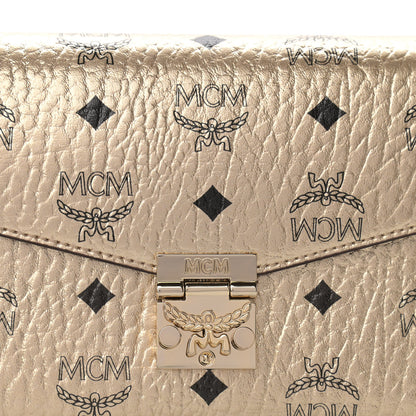 MCM Metallic Visetos Medium Millie Crossbody Bag Berlin Gold 8 of 10