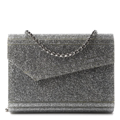 Jimmy Choo Acrylic Glitter Candy Clutch Silver 1 of 10
