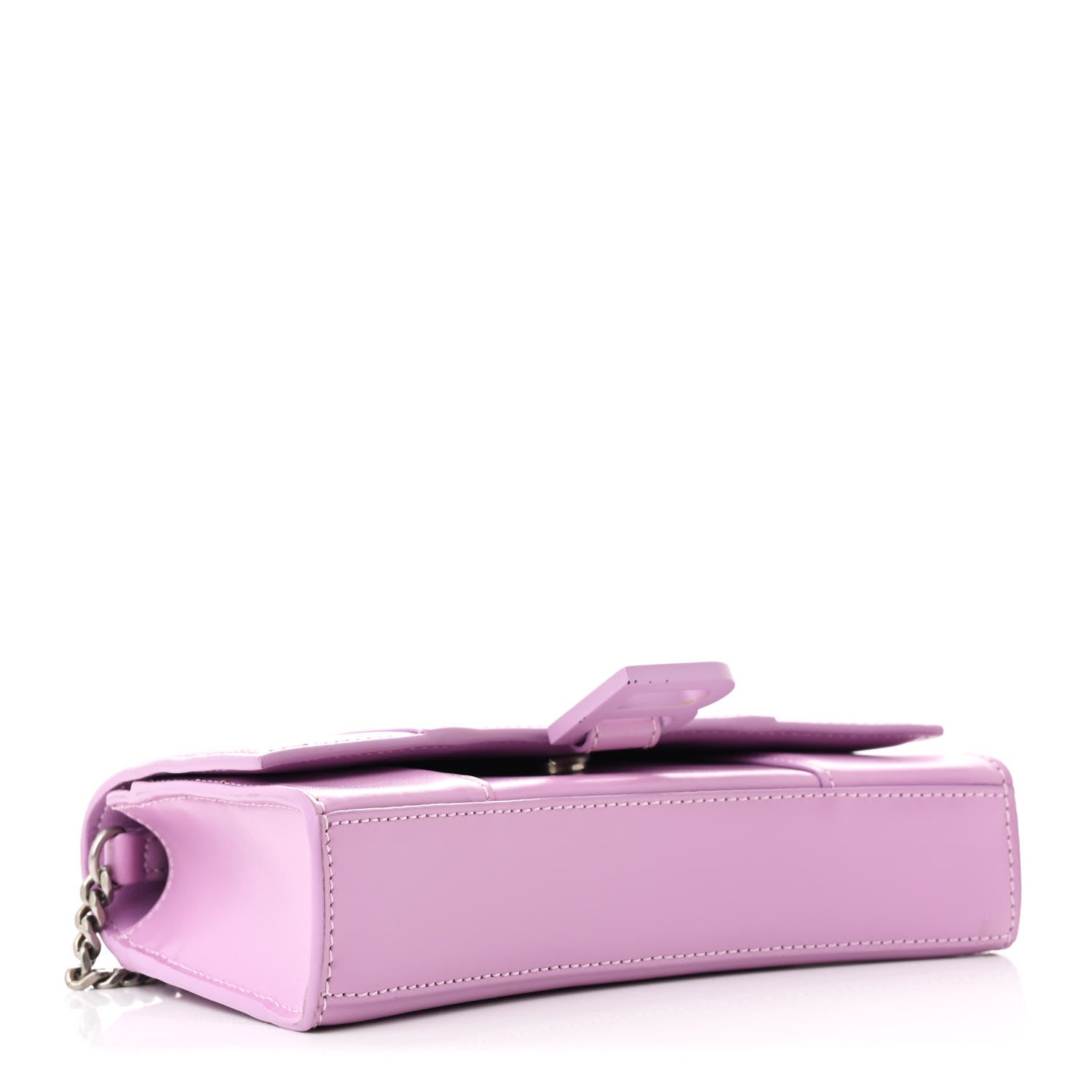 Balenciaga Shiny Box Calfskin Tonal B Hourglass Chain Bag Liliac 4 of 9