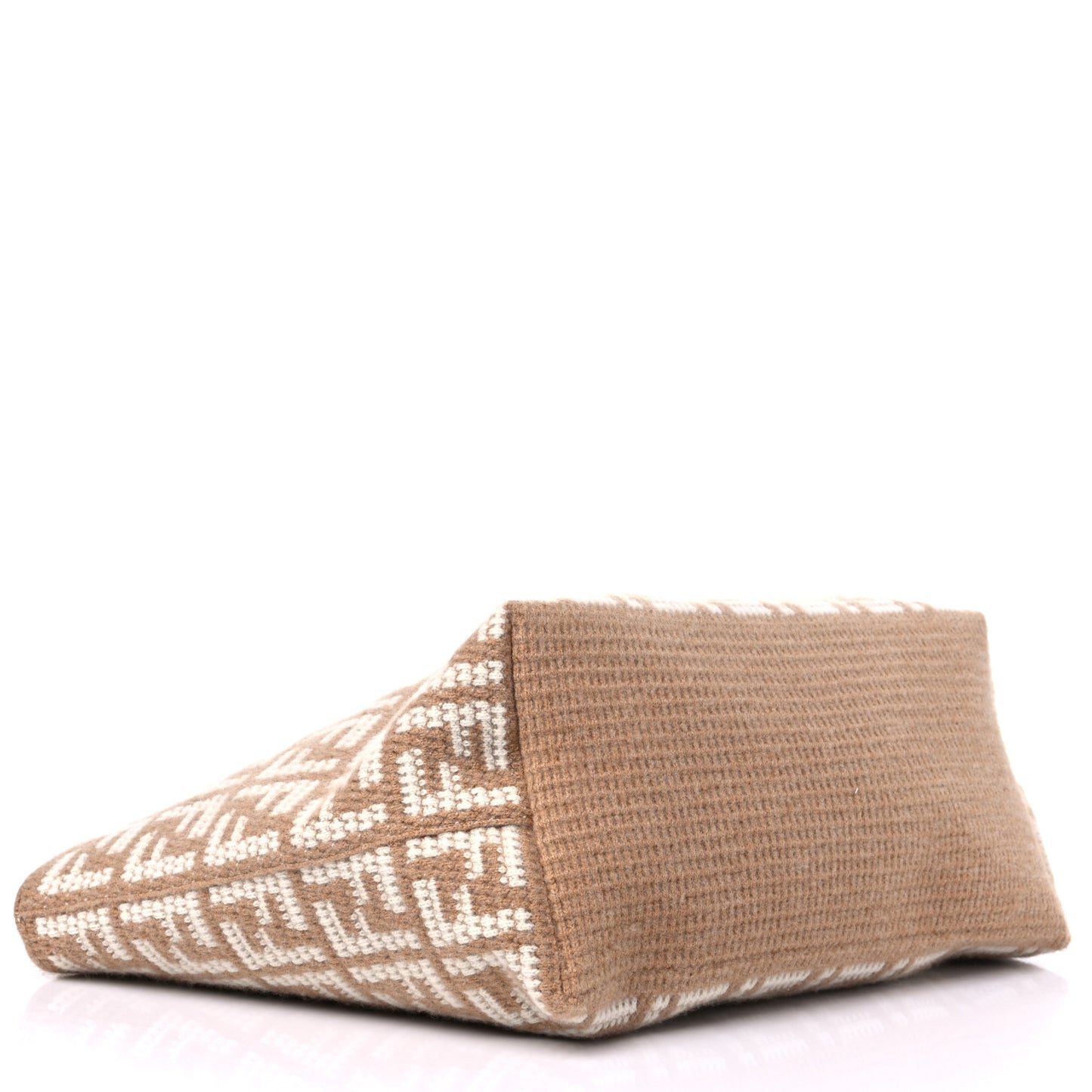 Cashmere Knit FF Large Shopper Tote Cammello