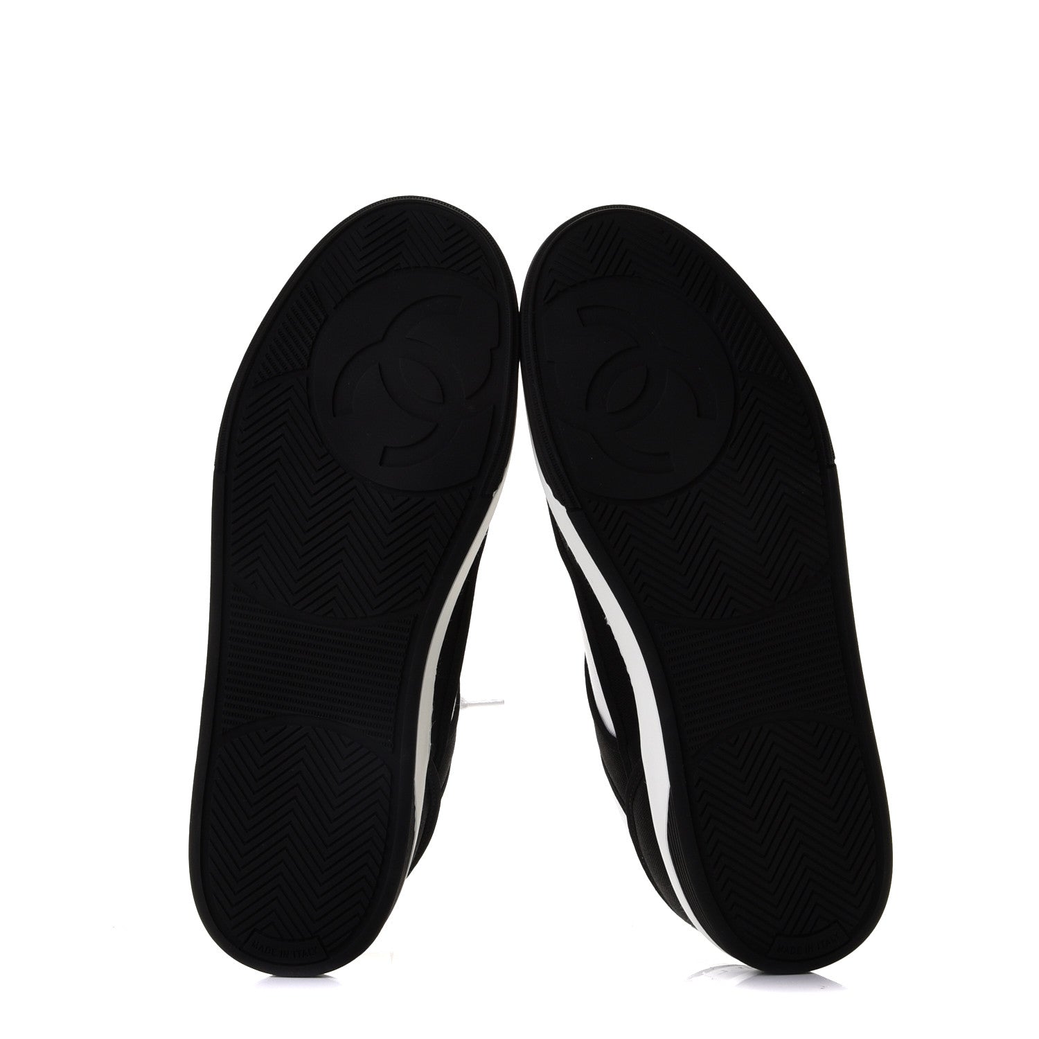 Chanel Fabric Womens Logo Sneakers 41 Black White 6 of 10