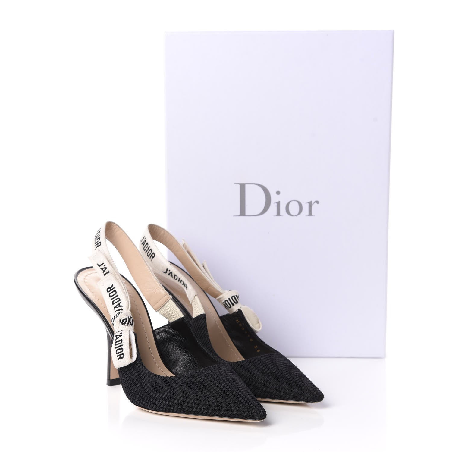 Christian Dior Technical Canvas Ribbon J'Adior Slingback 100mm Pumps 35 Black 11 of 11