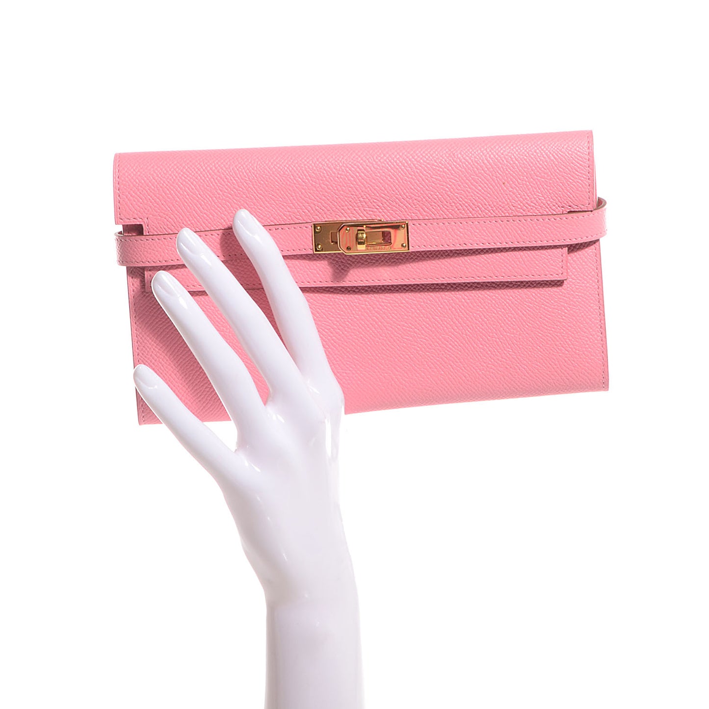 Epsom Kelly Longue Wallet Rose Confetti