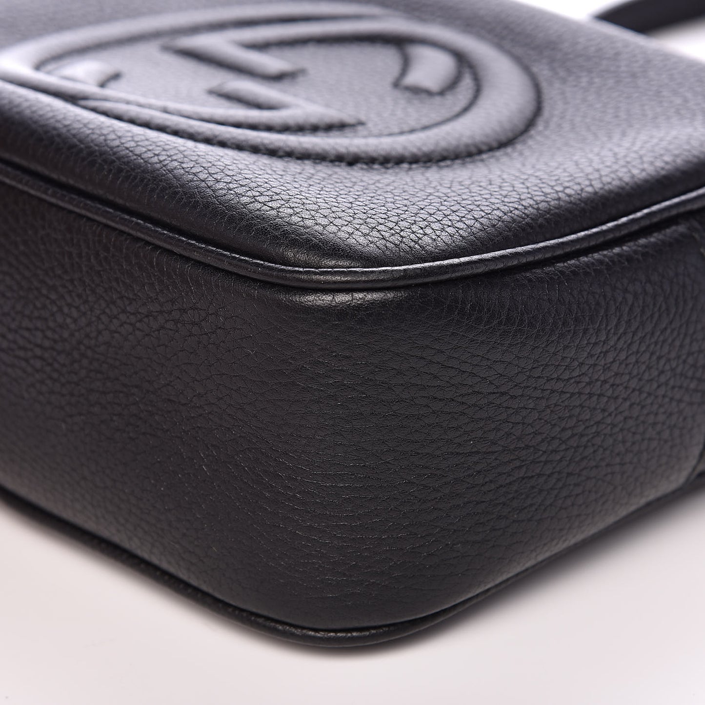 Pebbled Calfskin Small Soho Disco Bag Black