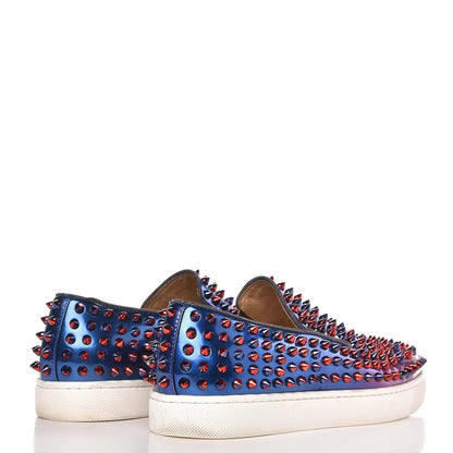 Christian Louboutin Patent Scarabe Spikes Roller Boat Flat 38 Rose Digitale 4 of 13