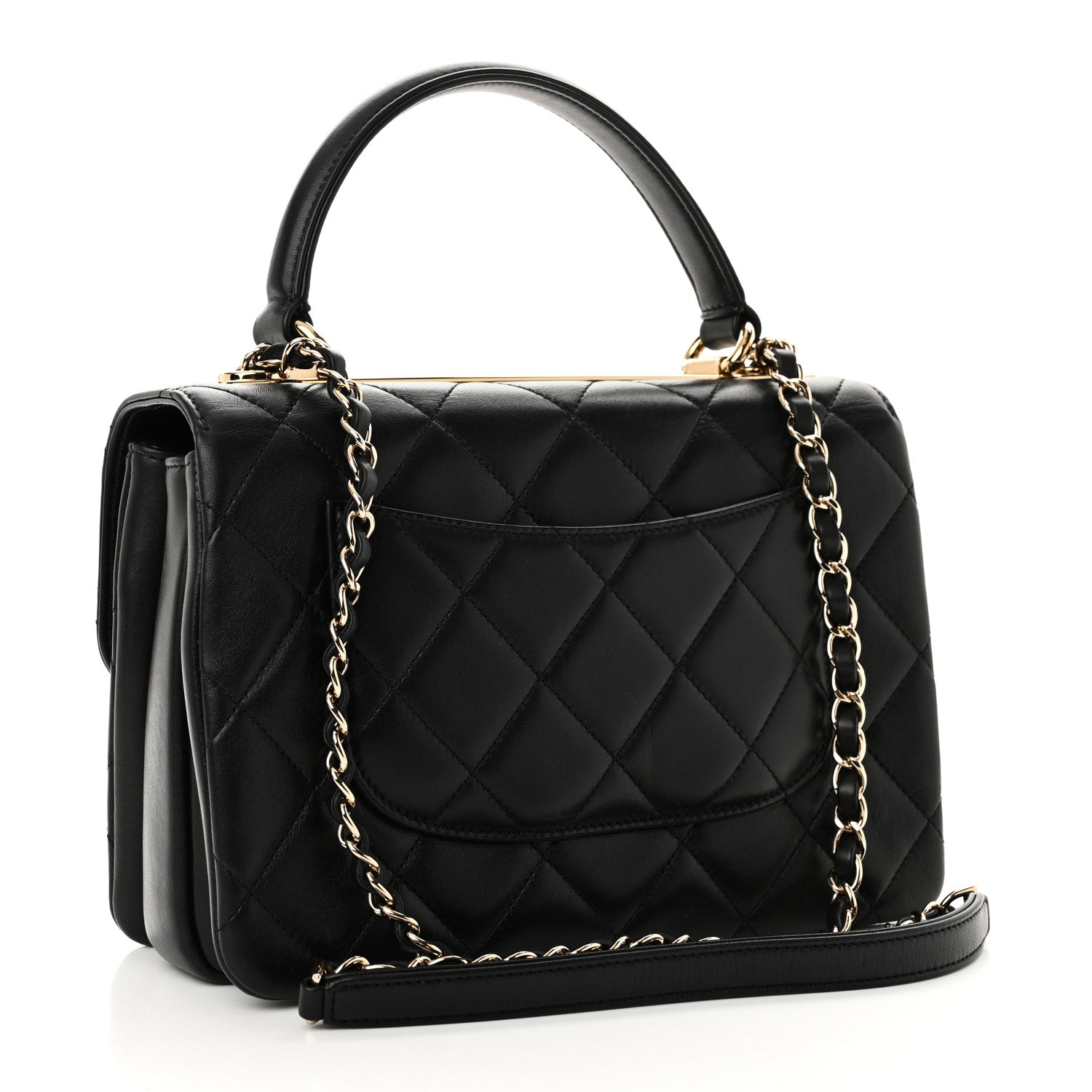 Chanel Lambskin Quilted Small Trendy CC Dual Handle Flap Bag Black 2 of 9