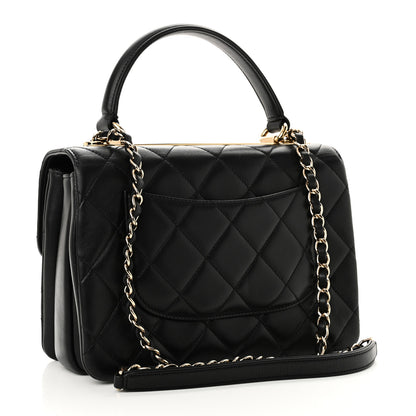 Chanel Lambskin Quilted Small Trendy CC Dual Handle Flap Bag Black 2 of 9