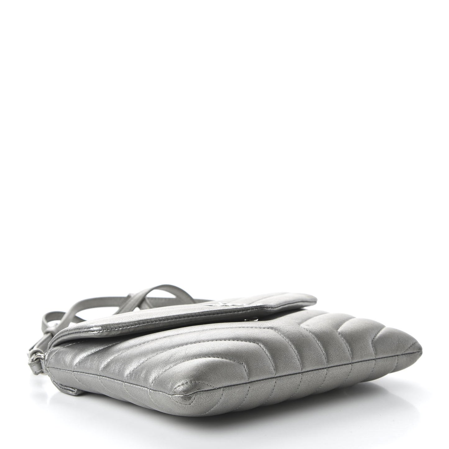 Calfskin Y Quilted Monogram Loulou Flap Bag Argento