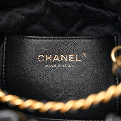 Chanel Shiny Crumpled Calfskin Quilted Pearl Mini Chanel 22 Black 6 of 11