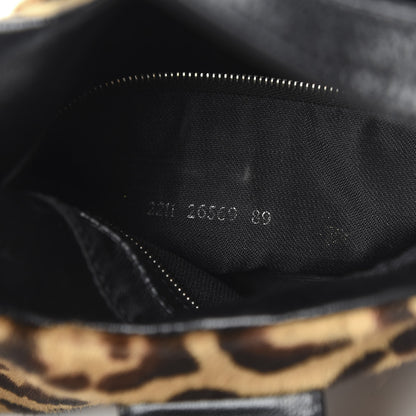 Fendi Calf Hair Leopard Print Shoulder Bag Brown Black 8 of 11