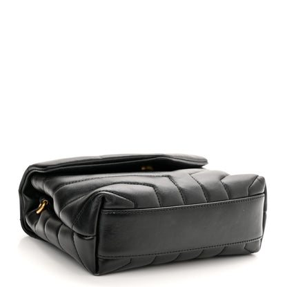Saint Laurent Calfskin Y Quilted Monogram Toy Loulou Crossbody Bag Black 4 of 11