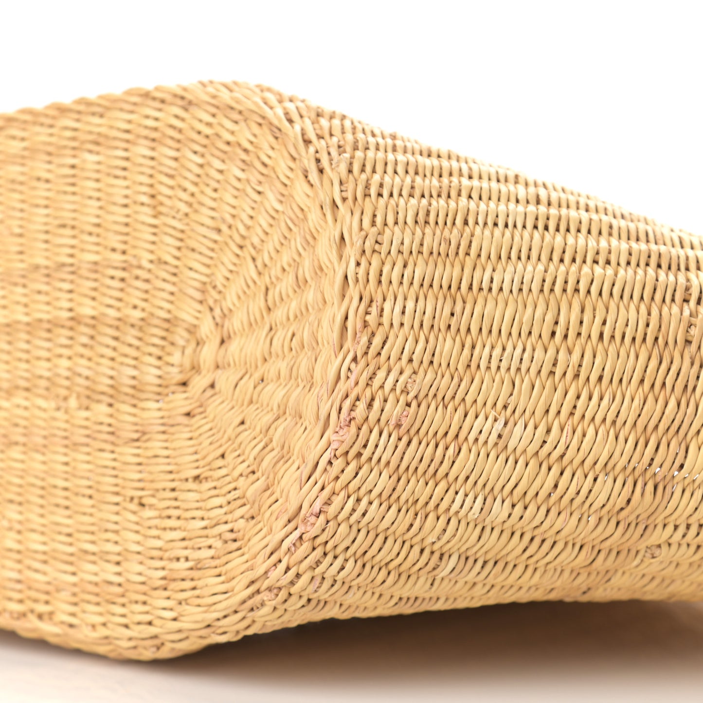 Calfskin Raffia Paulas Ibiza Small Basket Tote Bag Natural Tan