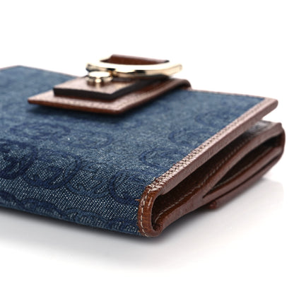 Gucci Denim Interlocking G Wallet Blue Tea Cuir 9 of 10