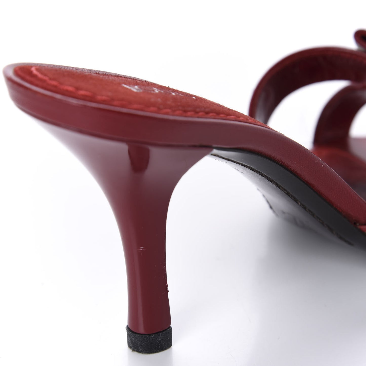 Satin Monogram Bow Mules 37 Marron
