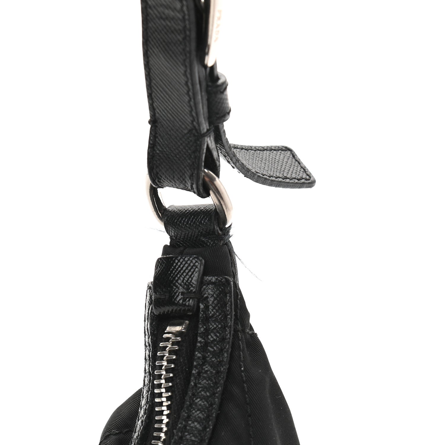 Prada Tessuto Nylon Quilted Saffiano Shoulder Bag Black 10 of 10