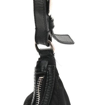 Prada Tessuto Nylon Quilted Saffiano Shoulder Bag Black 10 of 10