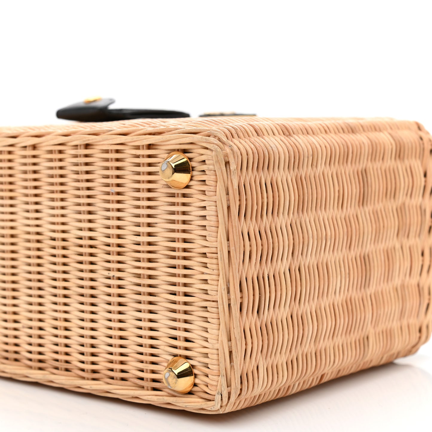 Wicker Canvas Tote Naturale Black