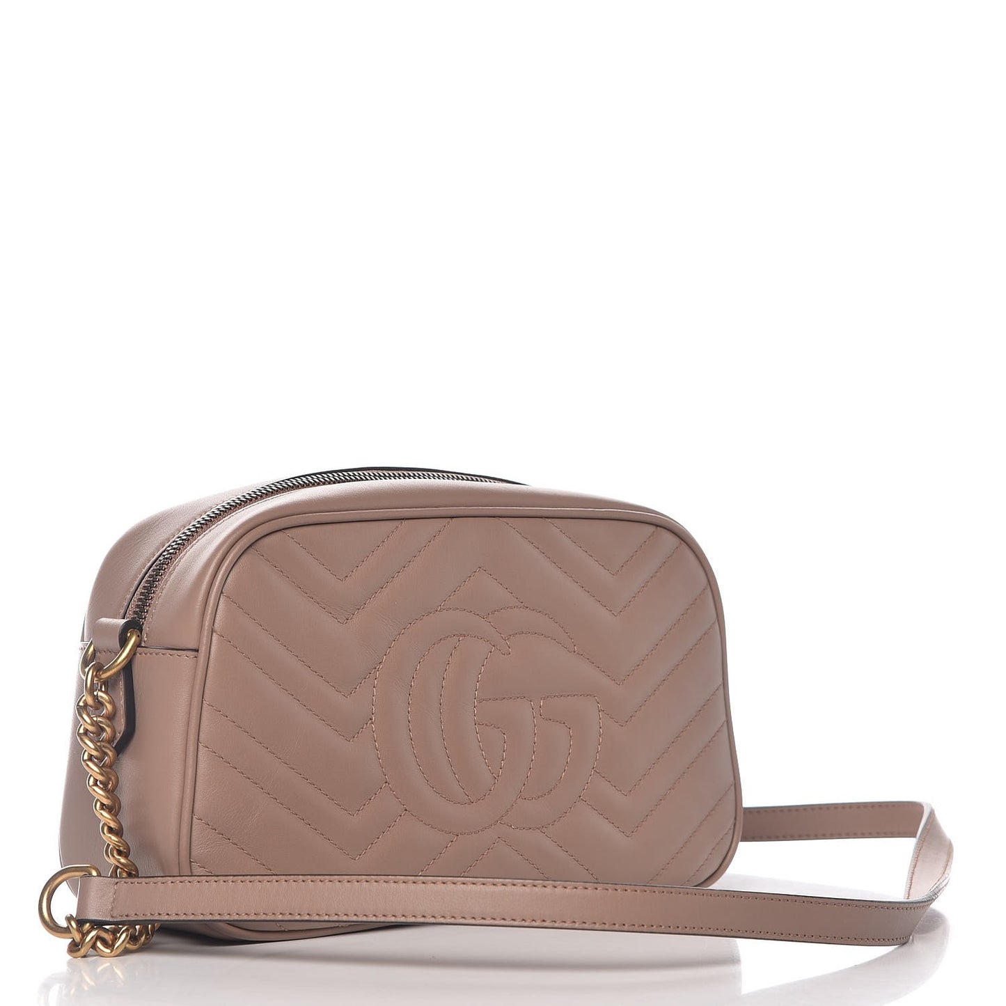 Calfskin Matelasse Small GG Marmont Chain Shoulder Bag Porcelain Rose