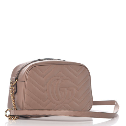 Gucci Calfskin Matelasse Small GG Marmont Chain Shoulder Bag Porcelain Rose 3 of 7