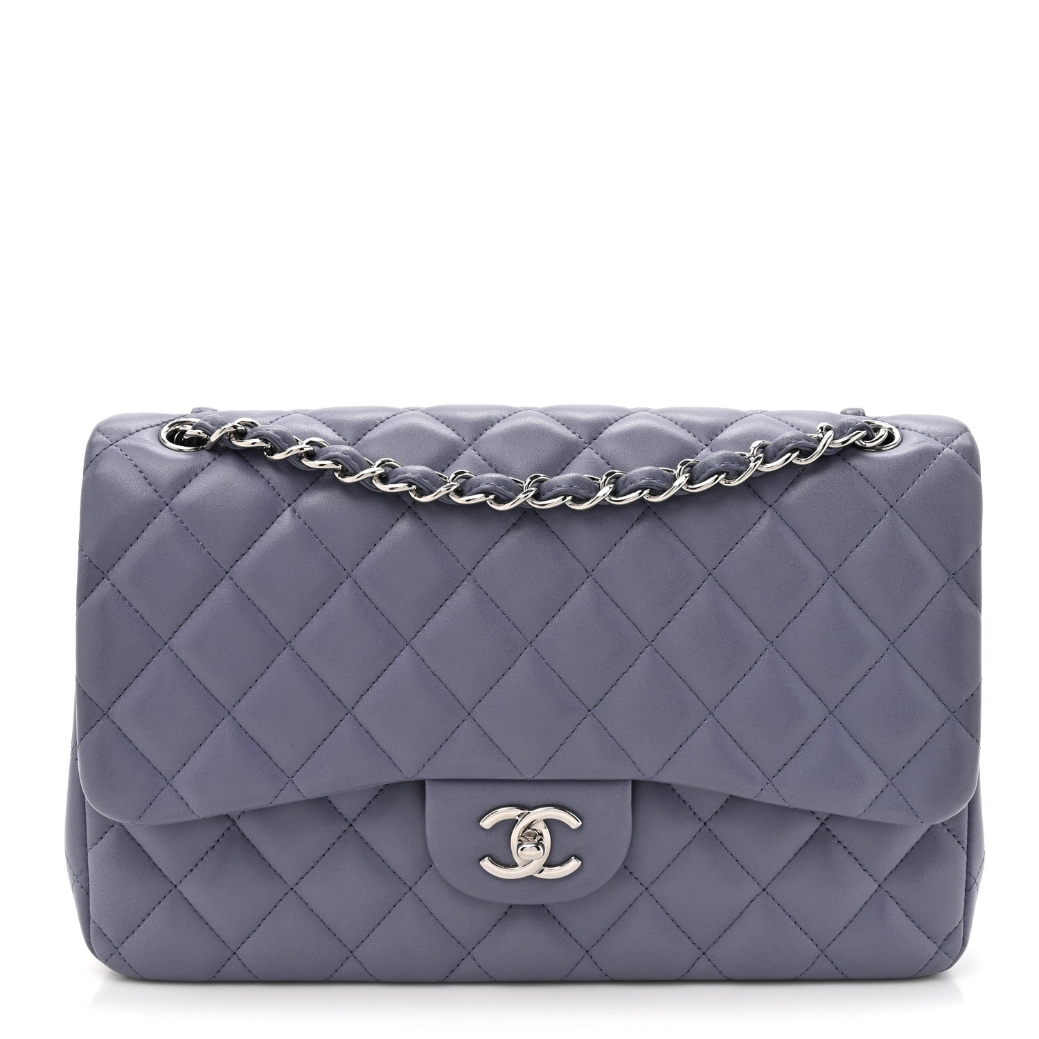 Chanel Lambskin Quilted Jumbo Double Flap Light Purple 1 of 10