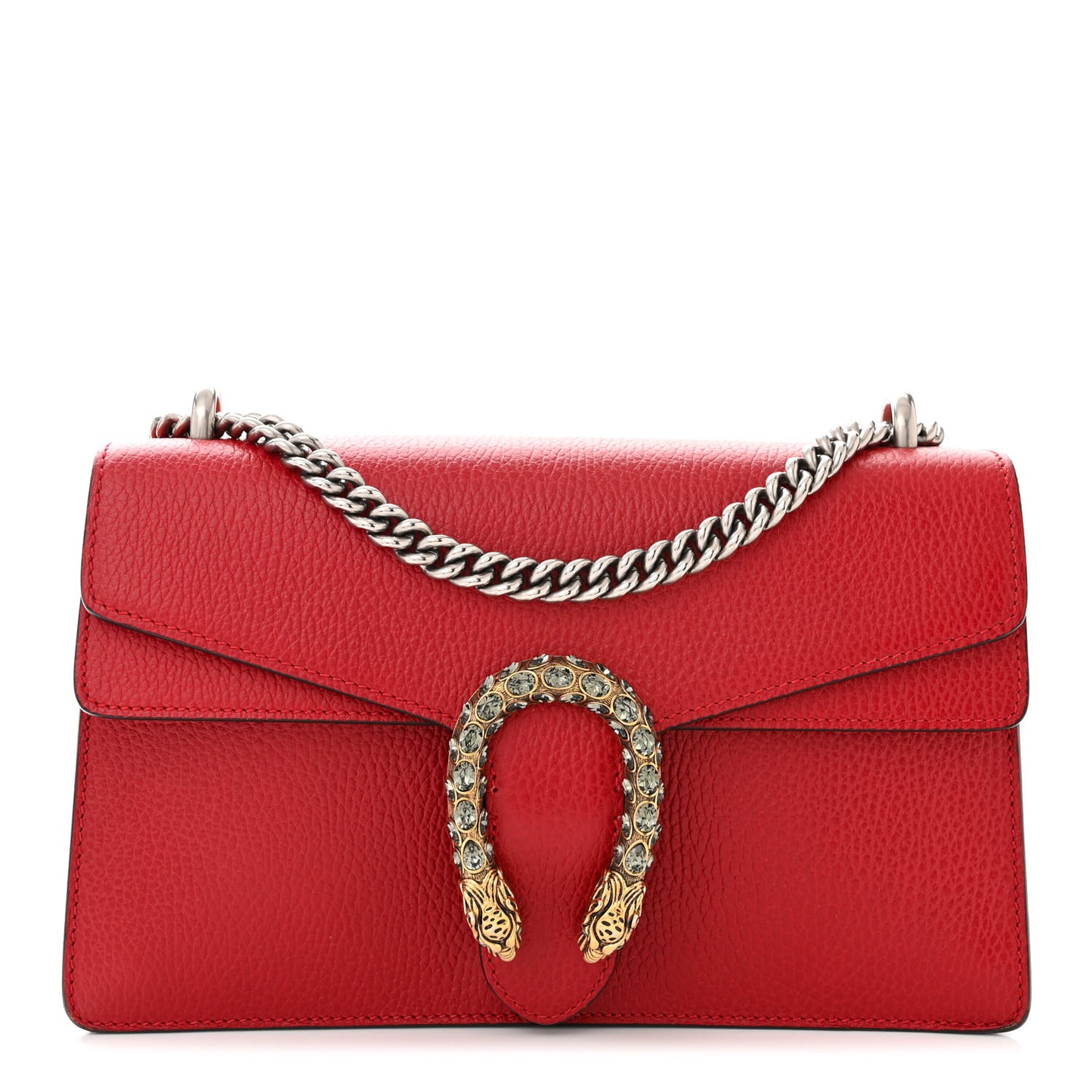 Dollar Calfskin Swarovski Crystal Small Dionysus Shoulder Bag Hibiscus Red