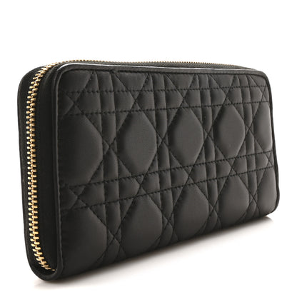 Christian Dior Lambskin Cannage Lady Dior Voyageur Wallet Black 3 of 11