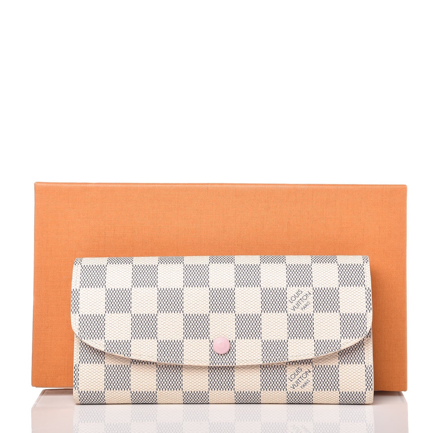 Louis Vuitton Damier Azur Emilie Wallet Rose Ballerine 8 of 8