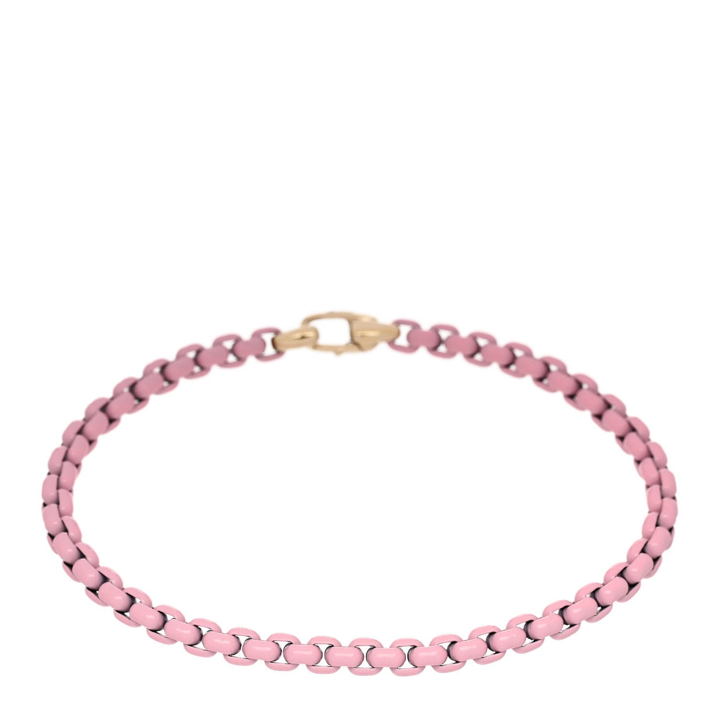 Sterling Silver 14K Yellow Gold Acrylic Bel Aire 4mm Chain Bracelet Blush Pink