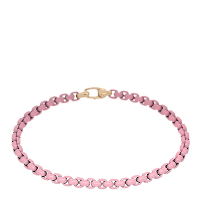 David Yurman Sterling Silver 14K Yellow Gold Acrylic Bel Aire 4mm Chain Bracelet Blush Pink 1 of 4