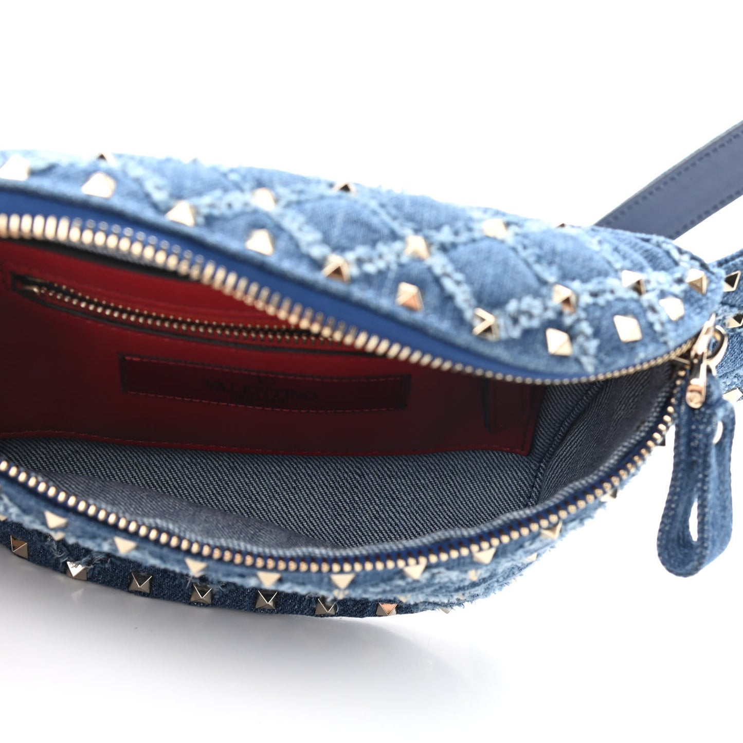Denim Rockstud Spike Belt Bag Denim