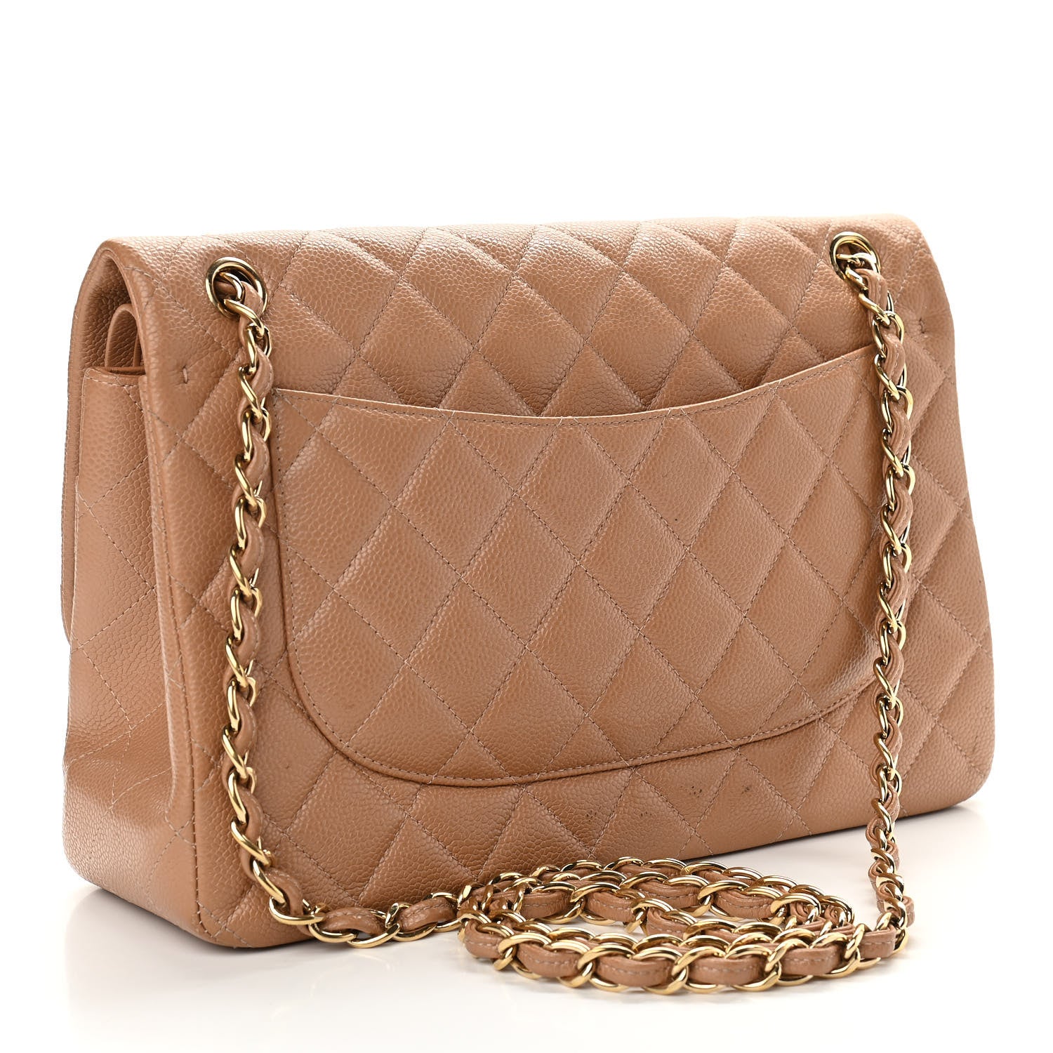 Chanel Caviar Quilted Jumbo Double Flap Beige 3 of 12