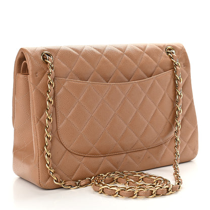 Chanel Caviar Quilted Jumbo Double Flap Beige 3 of 12