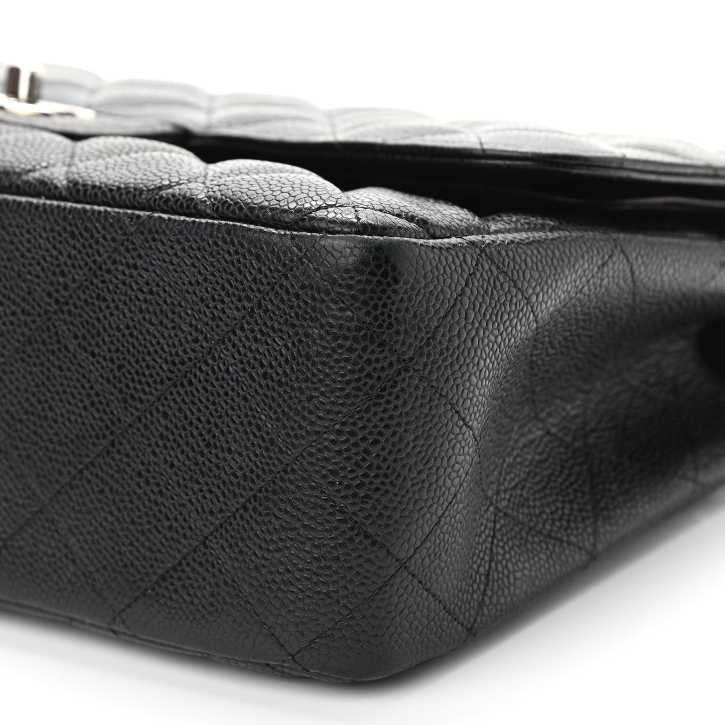 Caviar Quilted Jumbo Double Flap Black