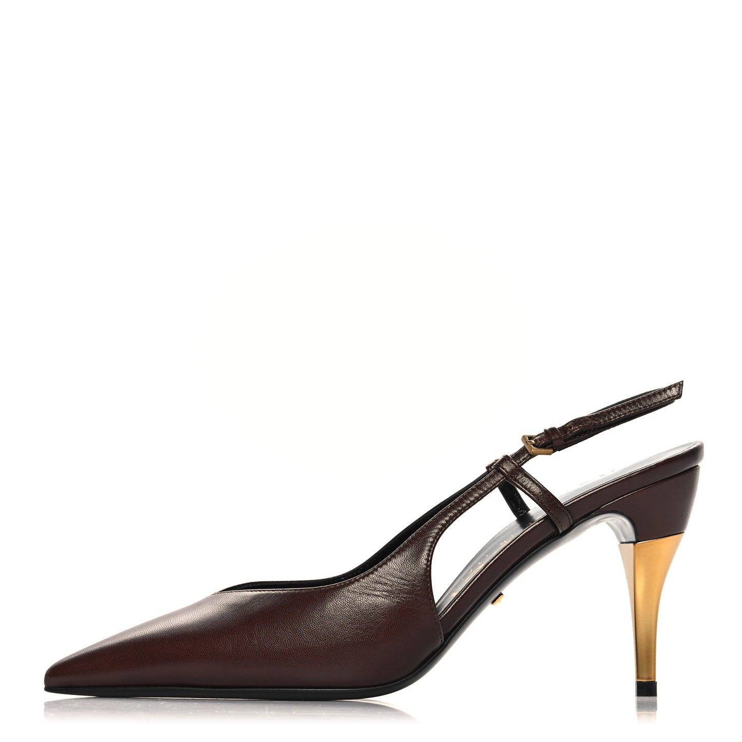 Calfskin Slingback Pumps 36.5 Dark Brown