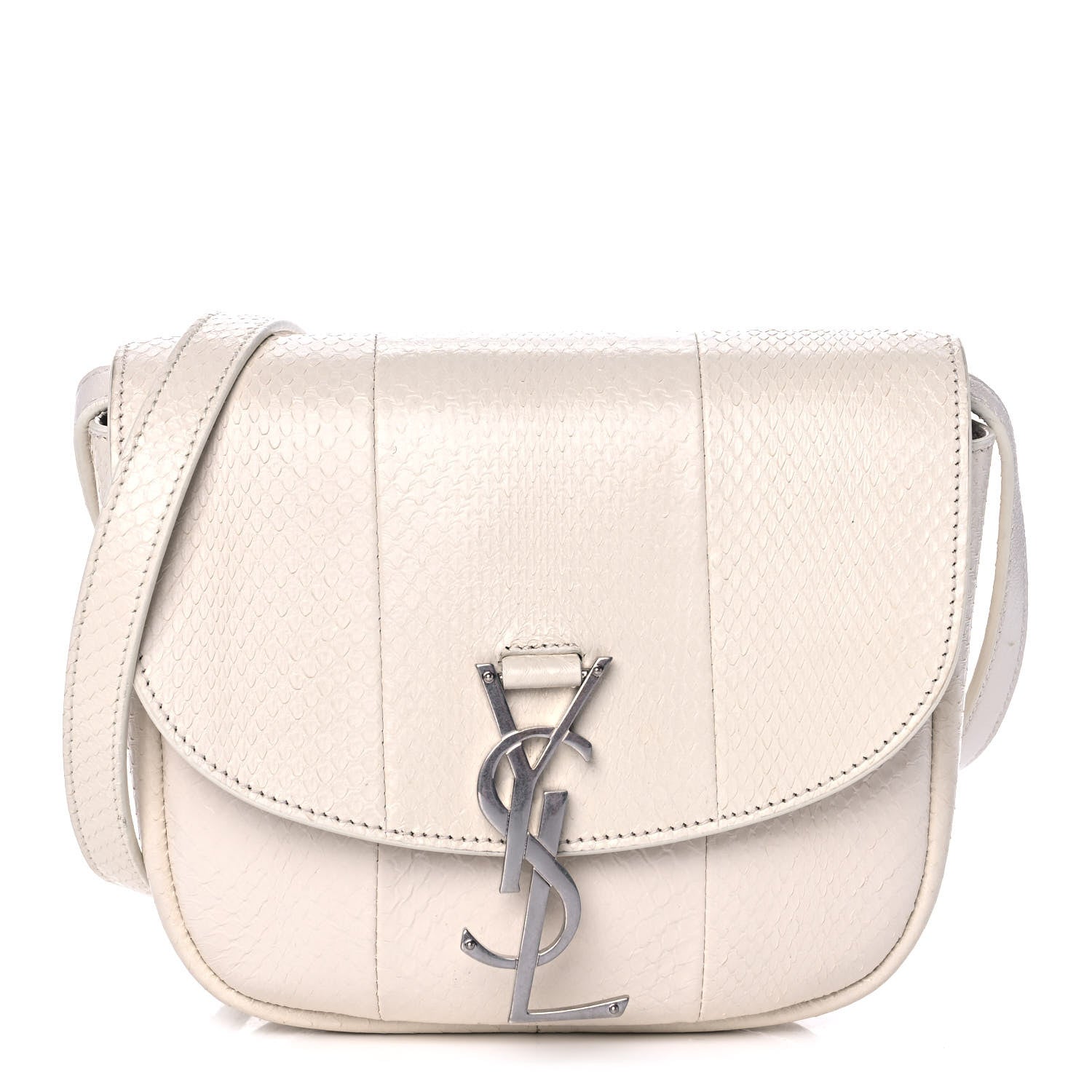 Saint Laurent Snakeskin Small Kaia Satchel Off White 1 of 10