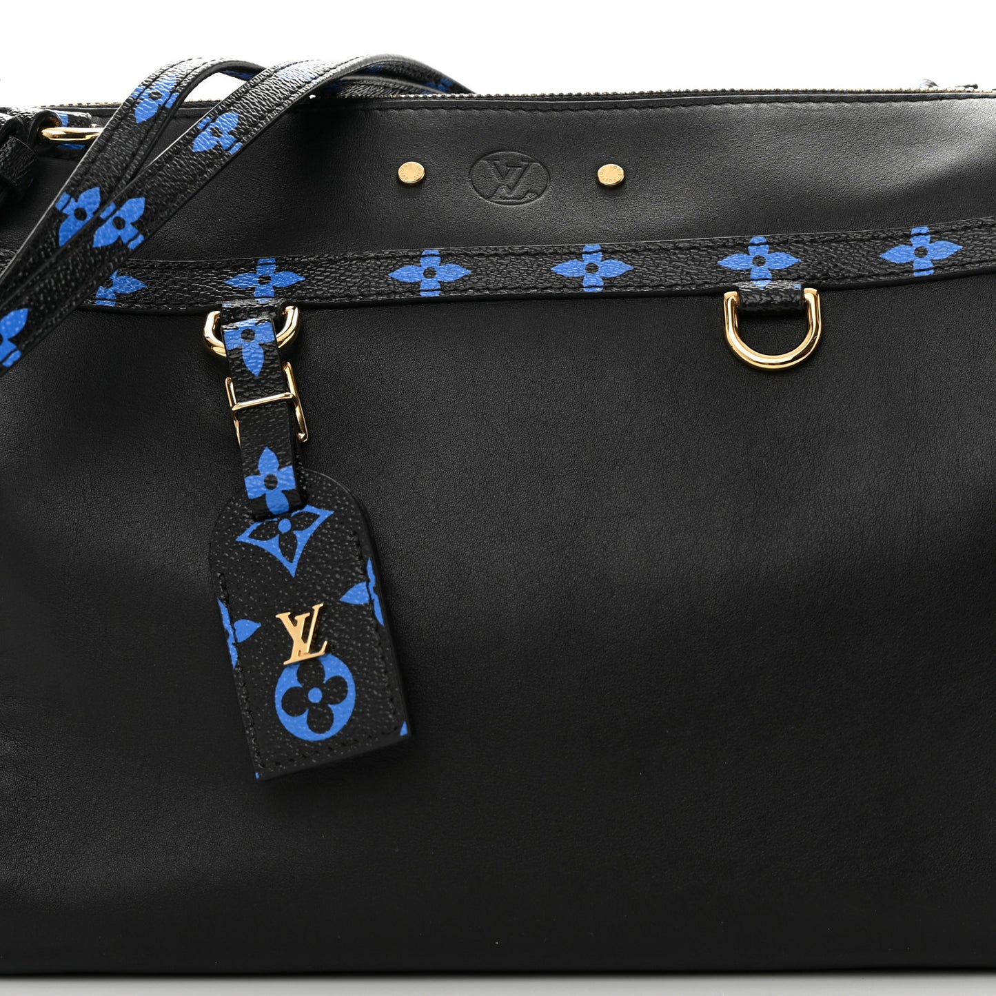 Smooth Calfskin Colored Monogram Speedy Amazon MM Blue Black