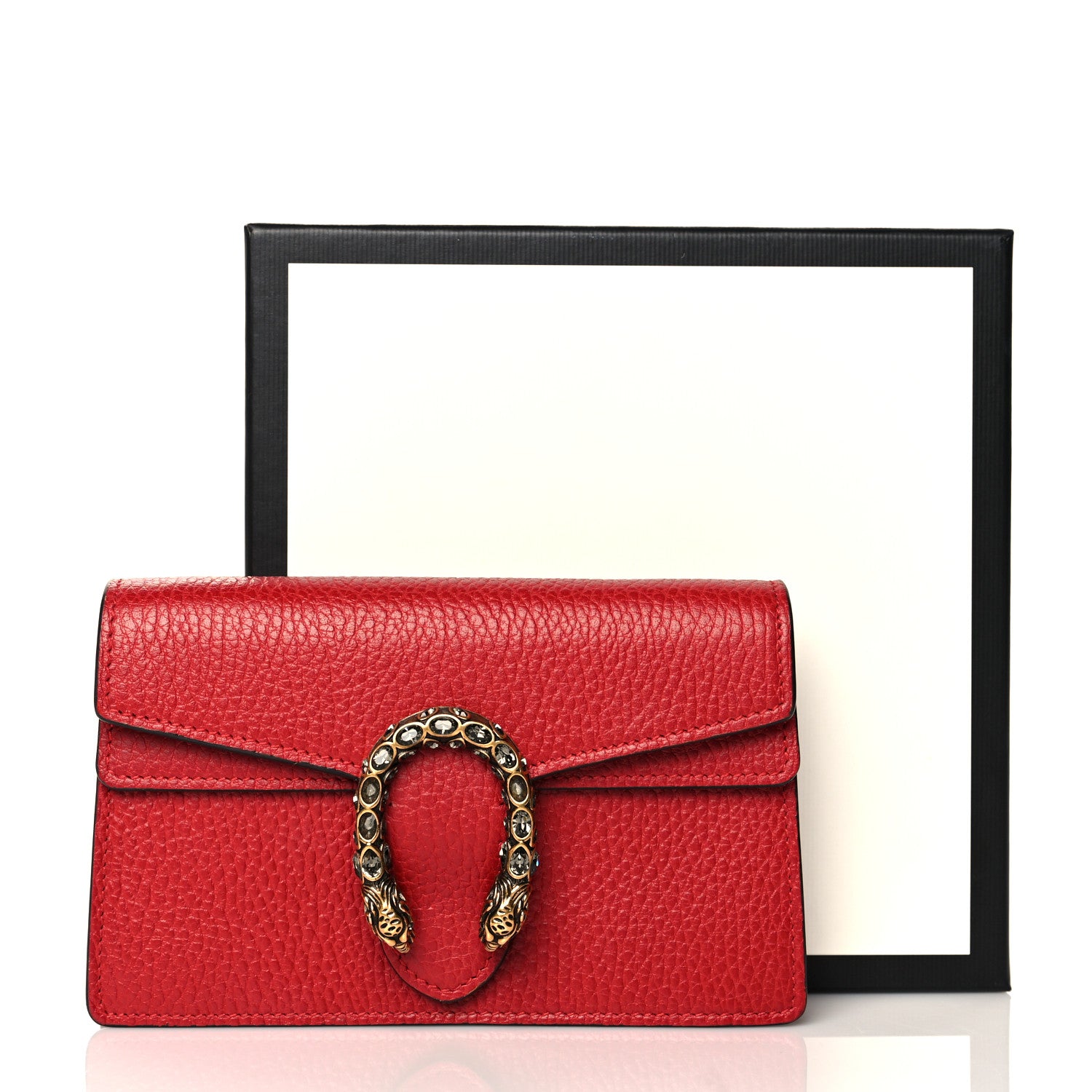Gucci Calfskin Super Mini Dionysus Shoulder Bag Hibiscus Red 10 of 10