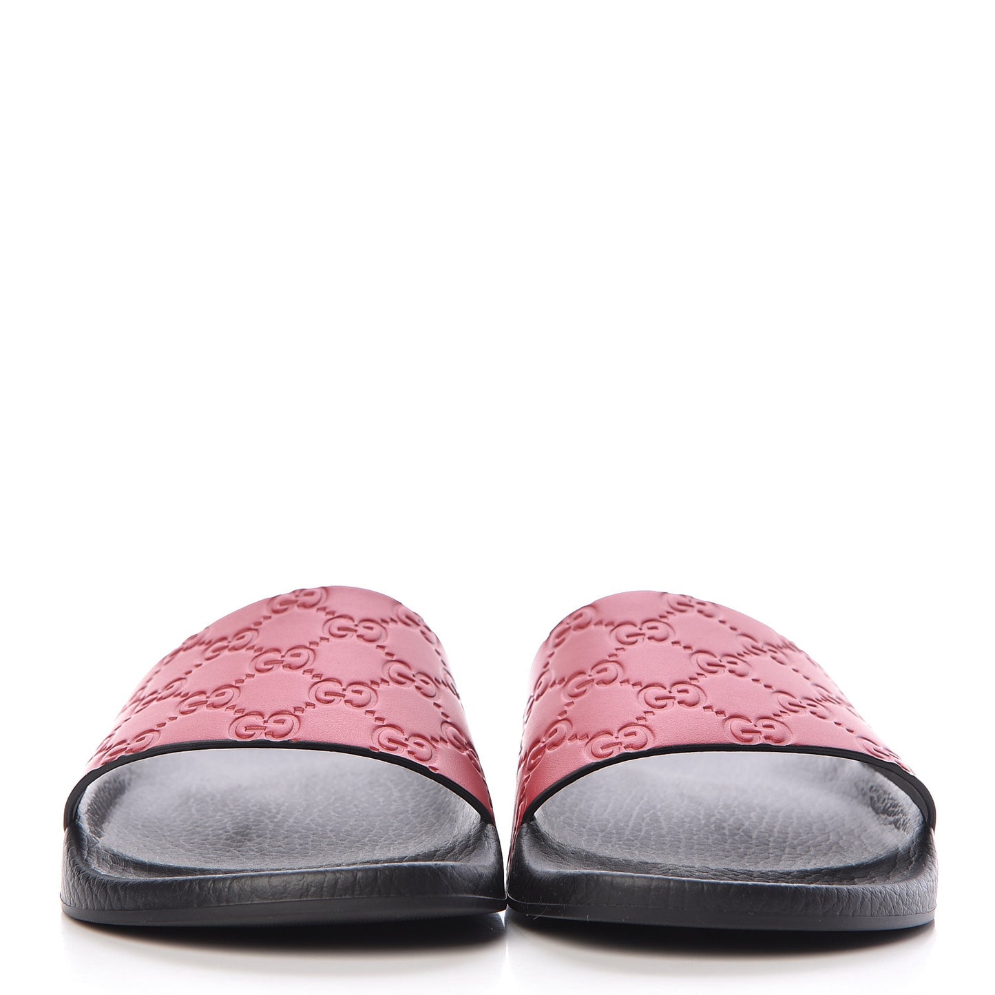 Guccissima Signature Womens Slide Sandals 39 Hibiscus Red