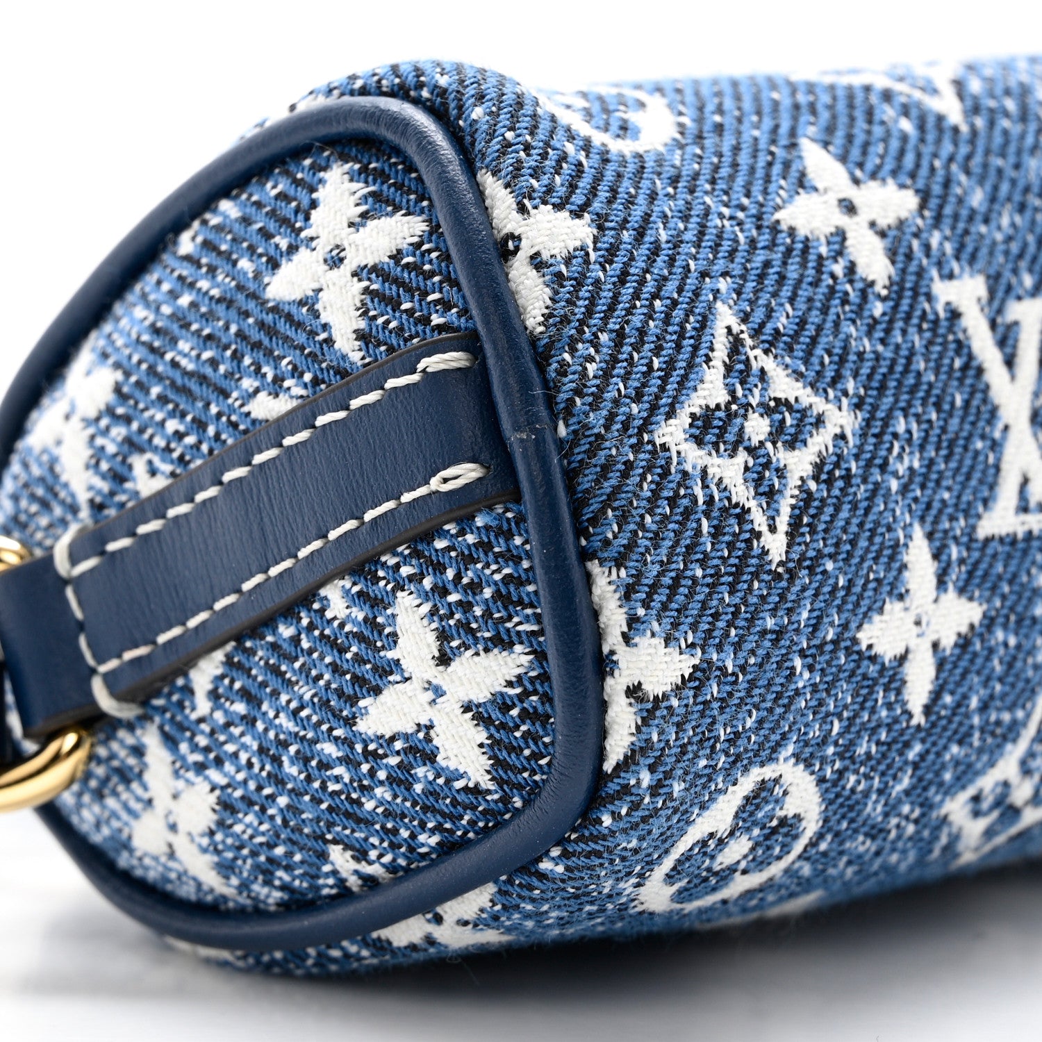 Louis Vuitton Denim Monogram Jacquard Micro Speedy Bag Charm Bleu