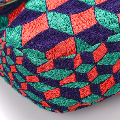 Fendi Canvas Lizard Beaded Baguette Multicolor 7 of 12
