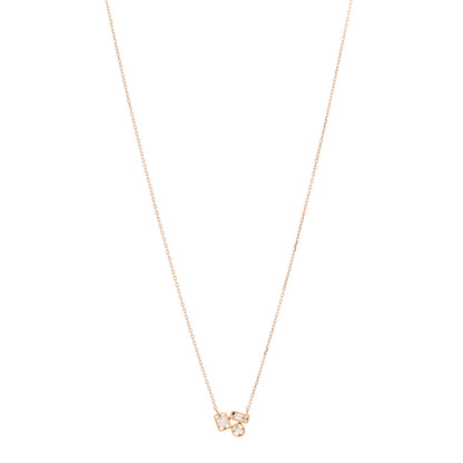 Suzanne Kalan 18K Rose Gold Diamond Mini Inlay Pendant Necklace 1 of 5