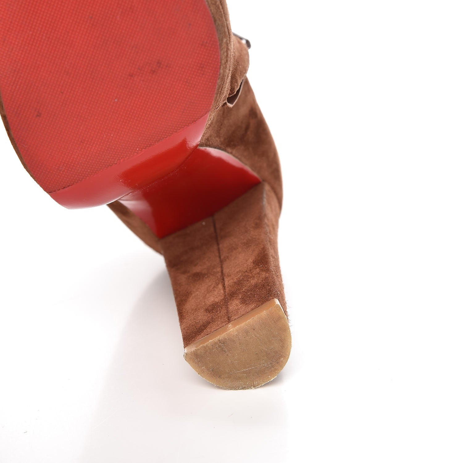 Christian Louboutin Veau Velours Rock and Gold 120 Ankle Booties 38.5 Havana 10 of 20